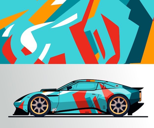 Free Vector flat design car wrap illustration