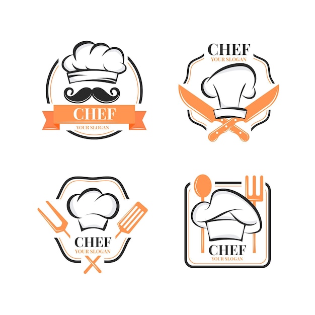 Free Vector flat design chef logo template