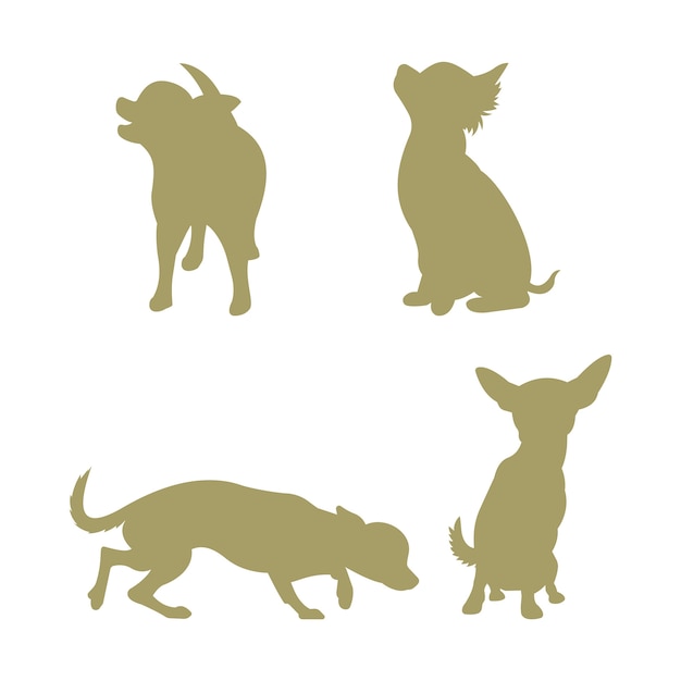 Free Vector flat design chihuahua silhouette