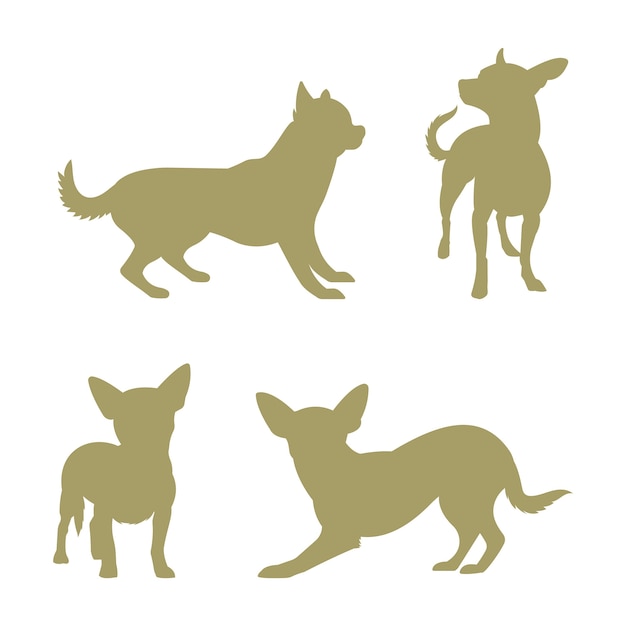 Flat design chihuahua silhouette