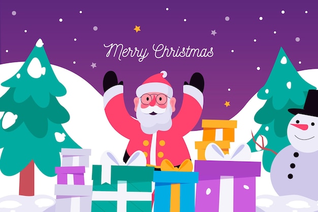 Flat design christmas background