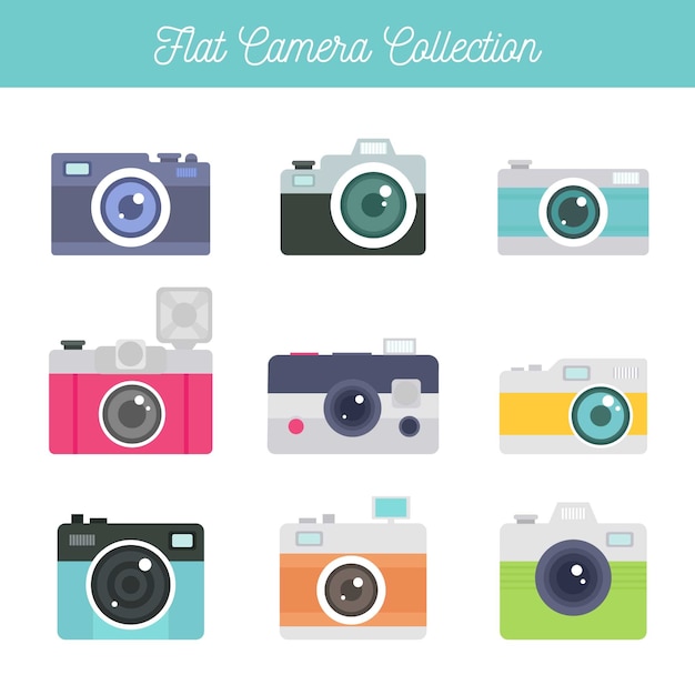 Free Vector flat design classic camera collection