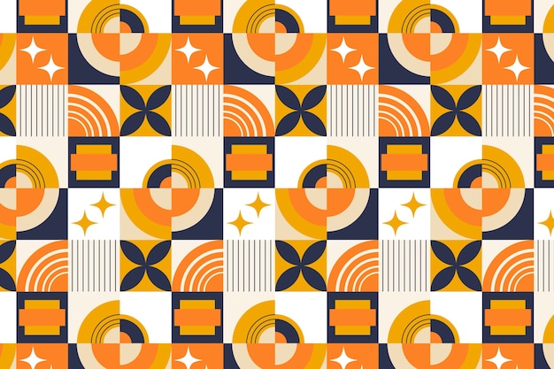 Flat design color blocking pattern design