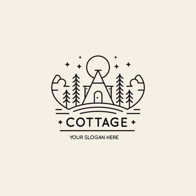 Free vector flat design cottage logo template