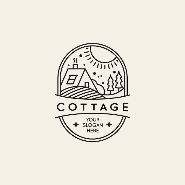 Free vector flat design cottage logo template