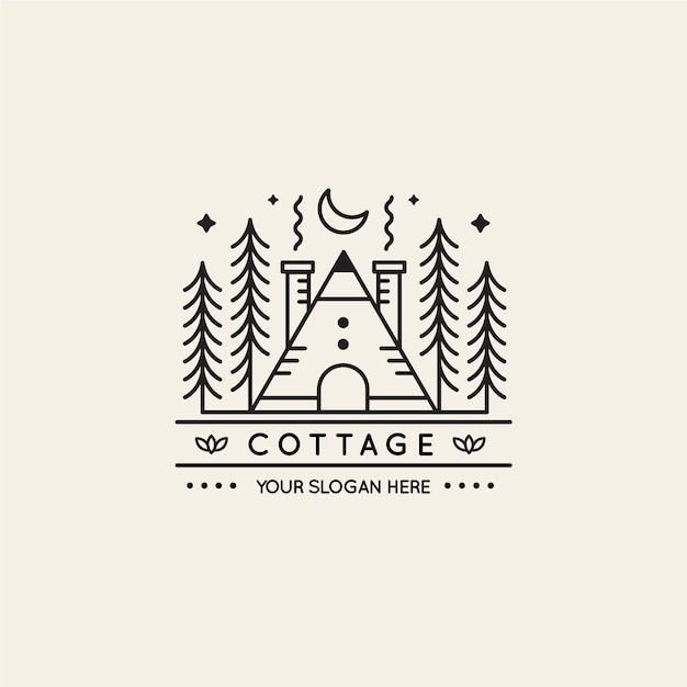 Free vector flat design cottage logo template