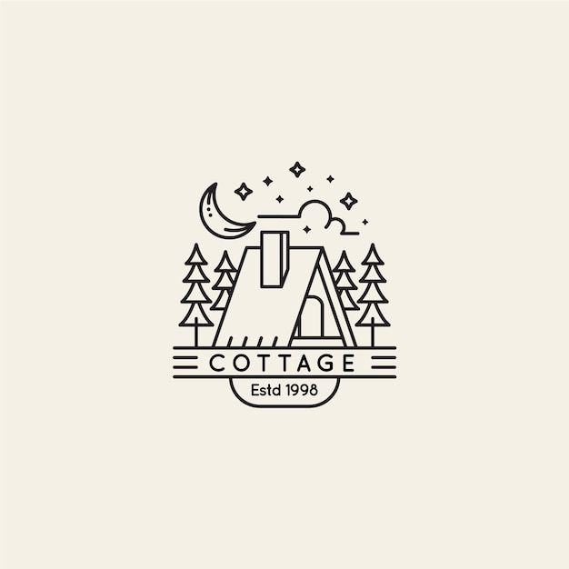 Free vector flat design cottage logo template