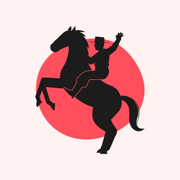 Flat design cowboy silhouette illustration