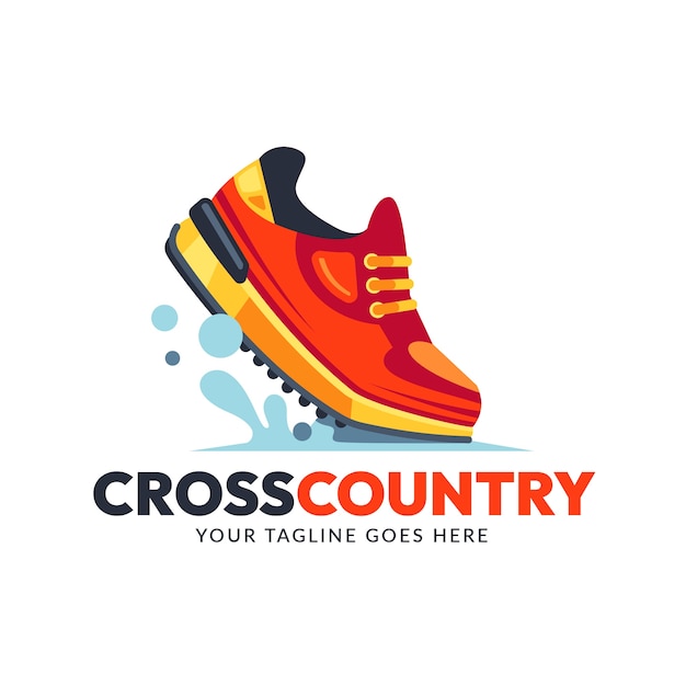 Flat design cross country design logo