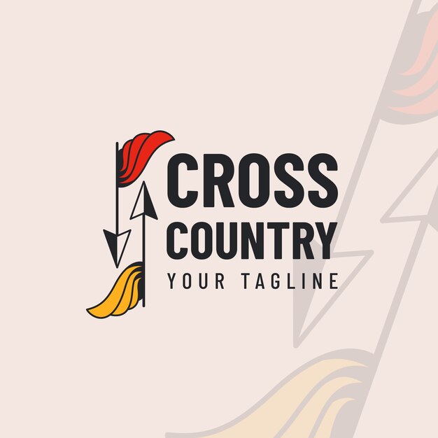 Flat design cross country logo design