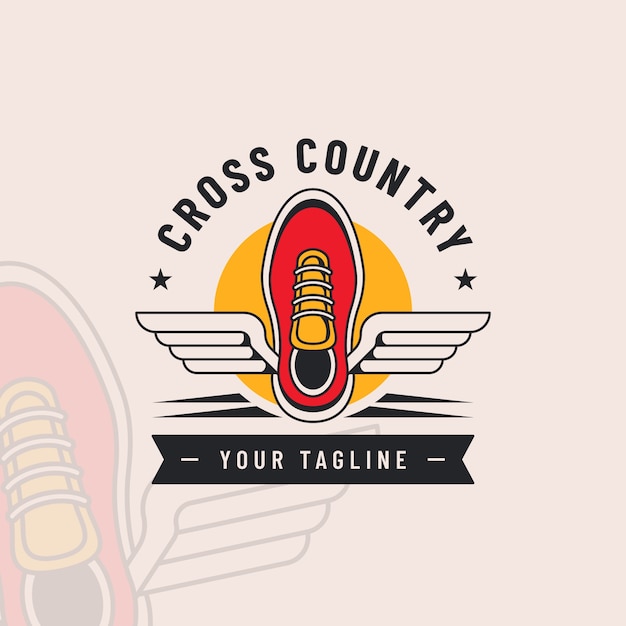 Flat design cross country logo design