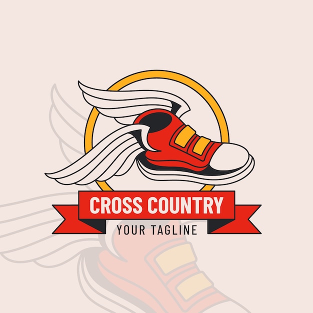 Flat design cross country logo design