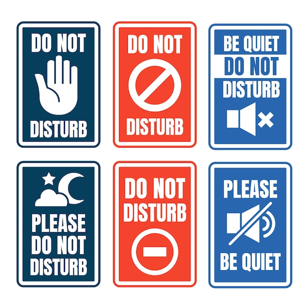 Free Vector flat design do not disturb sign illustrations