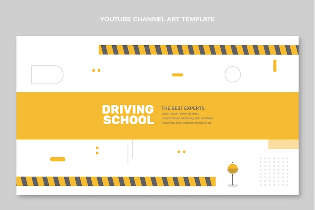 Free Vector flat design driving school template