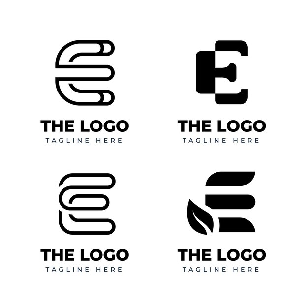 Flat design e logo set