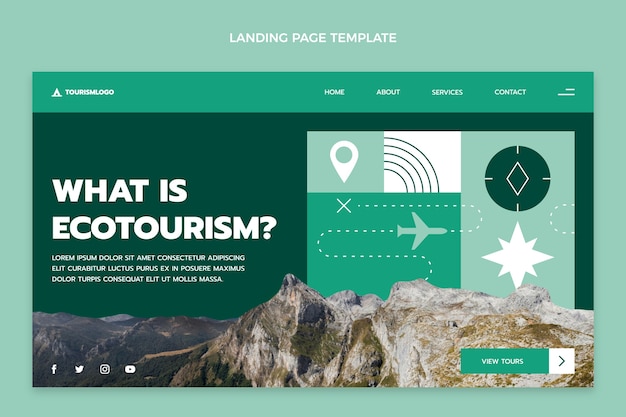 Free Vector flat design ecotourism landing page