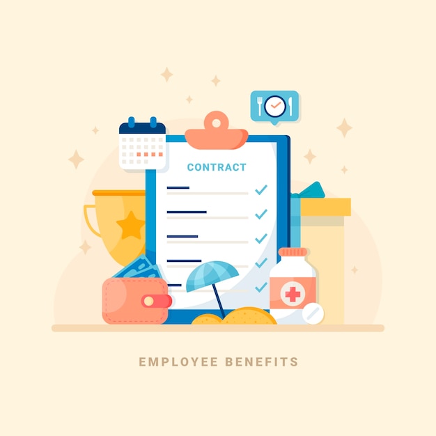 Free Vector flat design employee benefits illustration