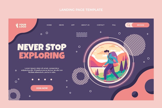 Free Vector flat design exploring landing page