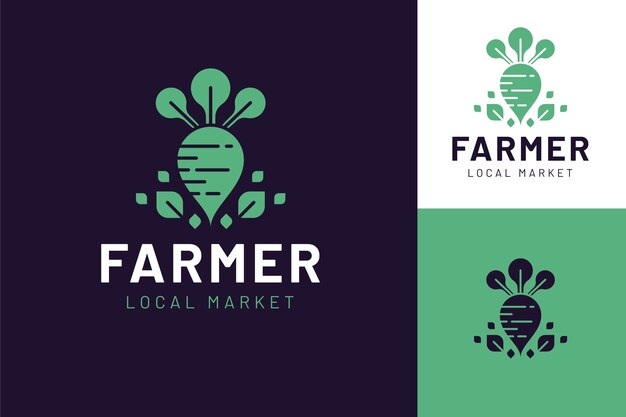 Flat design farmers market logo