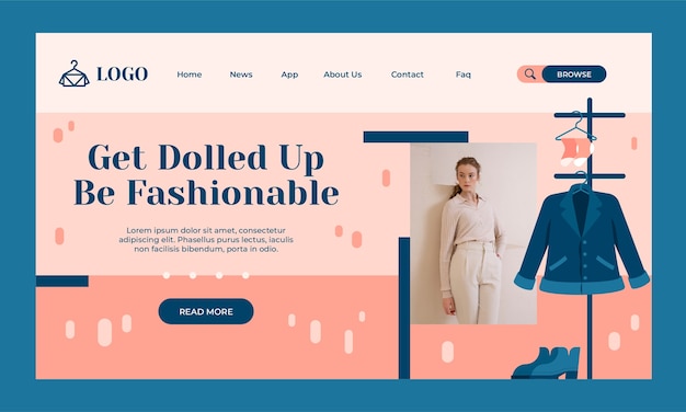 Free Vector flat design fashion collection landing page