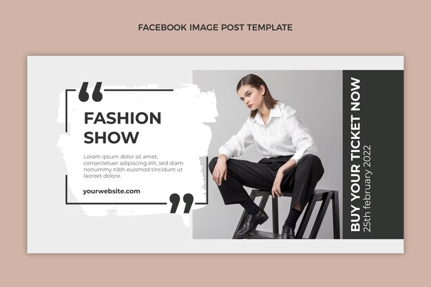 Flat design fashion show facebook post template