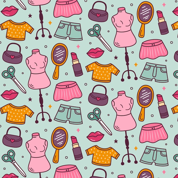 Free Vector flat design fashion stylist pattern