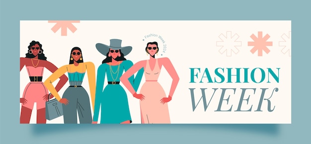 Free vector flat design fashion week  facebook cover