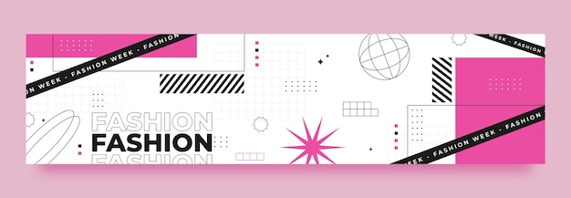 Free Vector flat design fashion week  twitch banner