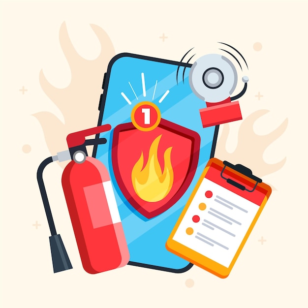 Free vector flat design fire prevention concept