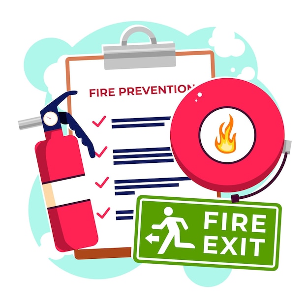 Free vector flat design fire prevention concept