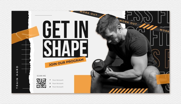 Free Vector flat design fitness  facebook post