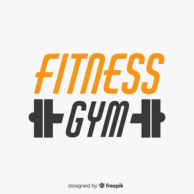 Free Vector flat design fitness logo template