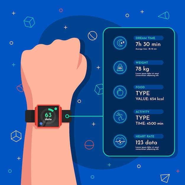 Free Vector flat design fitness tracker