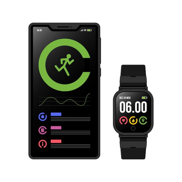 Free vector flat design fitness trackers