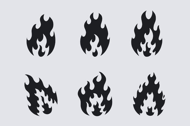 Flat design flame silhouette illustration