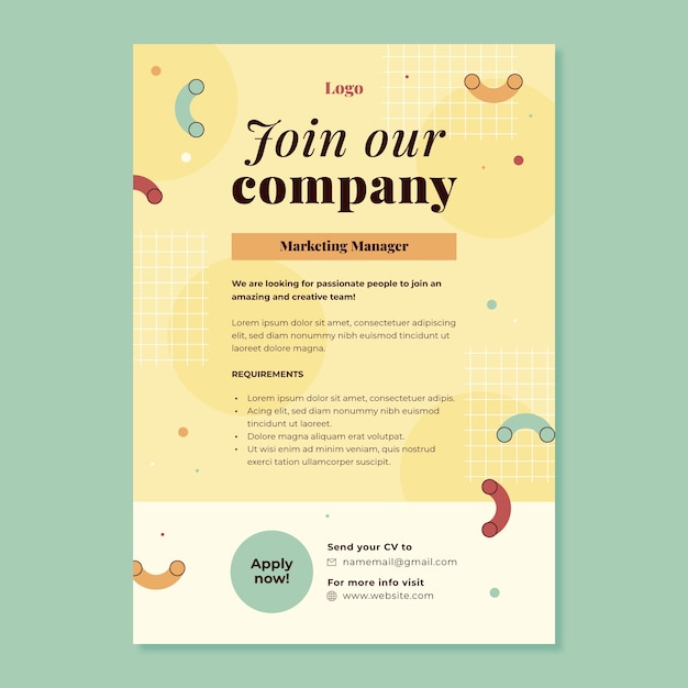 Free Vector flat design flyer hiring template