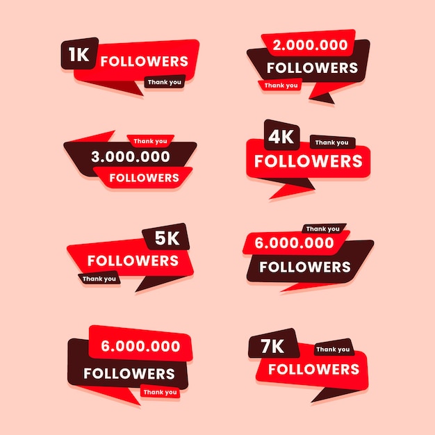 Free Vector flat design followers  label