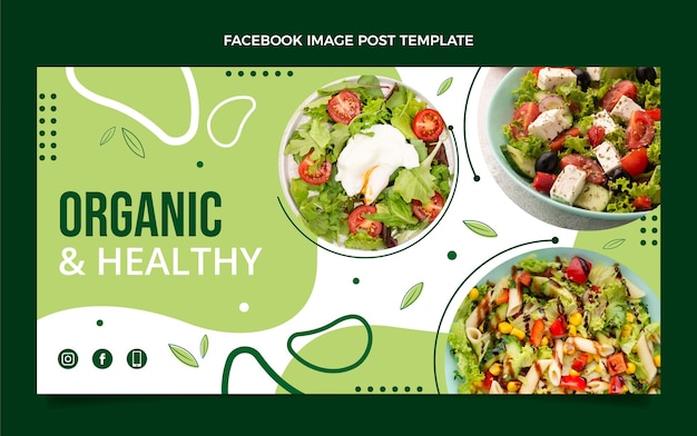 Flat design food facebook post template