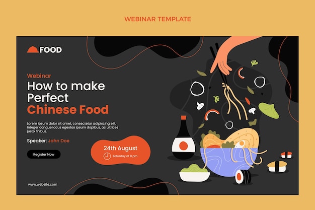 Free Vector flat design food webinar