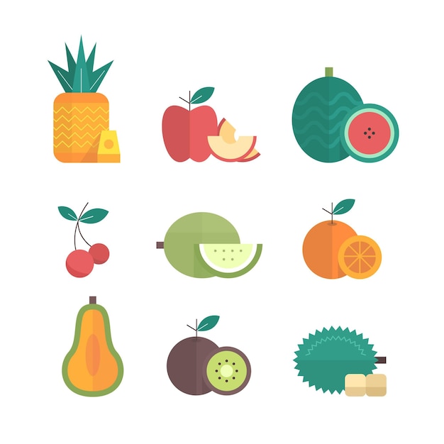 Free Vector flat design fruit collection