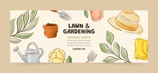 Free Vector flat design gardening  facebook cover template