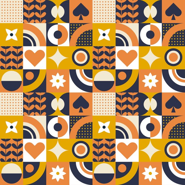 Flat design geometric mosaic pattern design