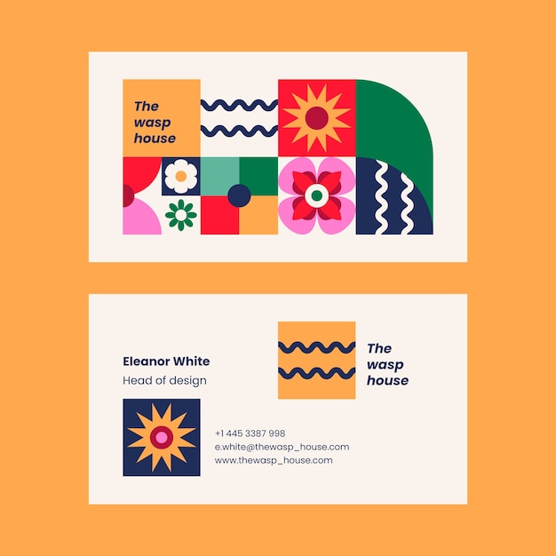 Free Vector flat design geometric pattern business card