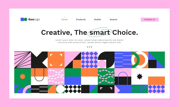 Free Vector flat design geometric pattern landing page