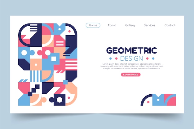 Free Vector flat design geometric pattern landing page