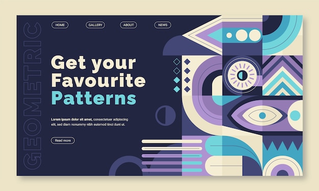 Free Vector flat design geometric pattern landing page