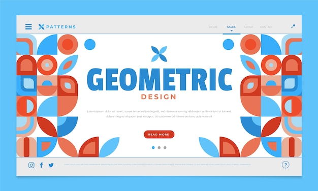 Free Vector flat design geometric pattern landing page