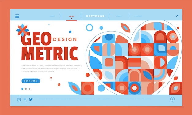 Free Vector flat design geometric pattern landing page