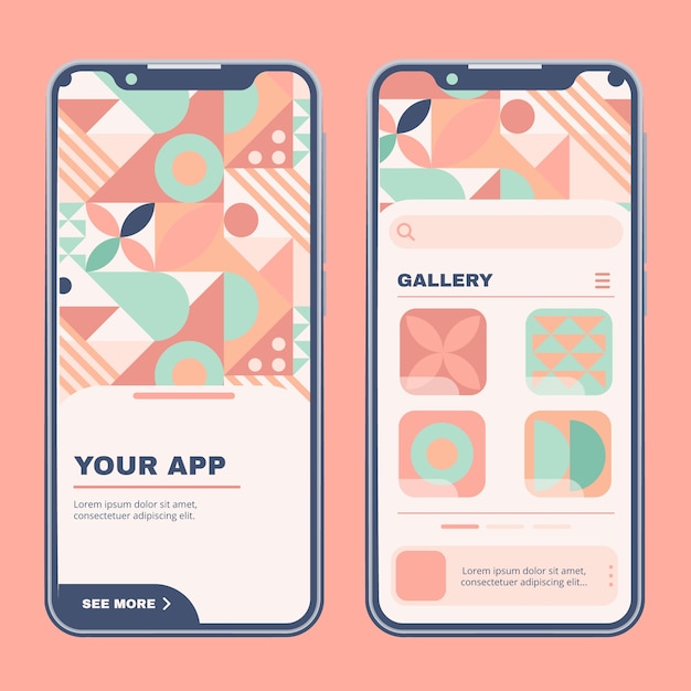 Free vector flat design geometric pattern mobile design template