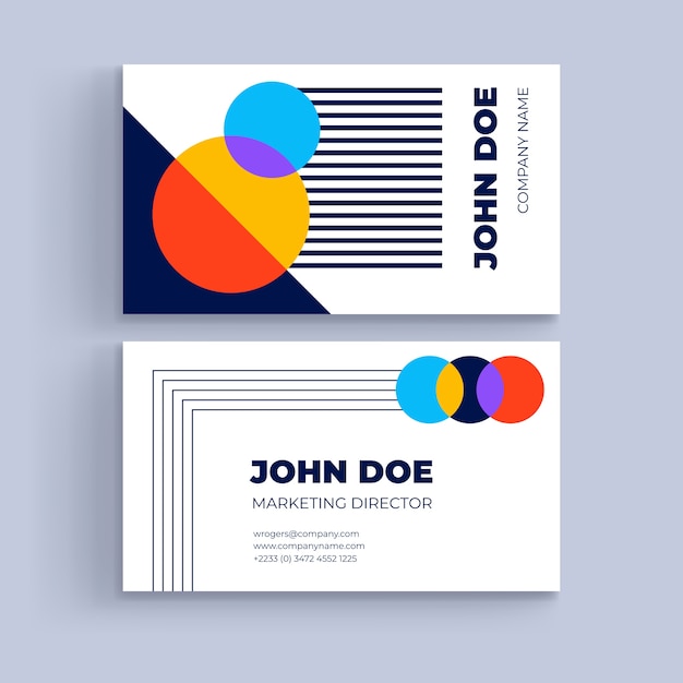 Flat design geometric shapes business card